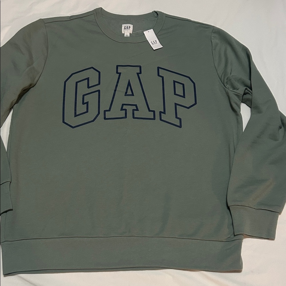 GAP Men's Olive Crewneck Logo Sweatshirt L NWt